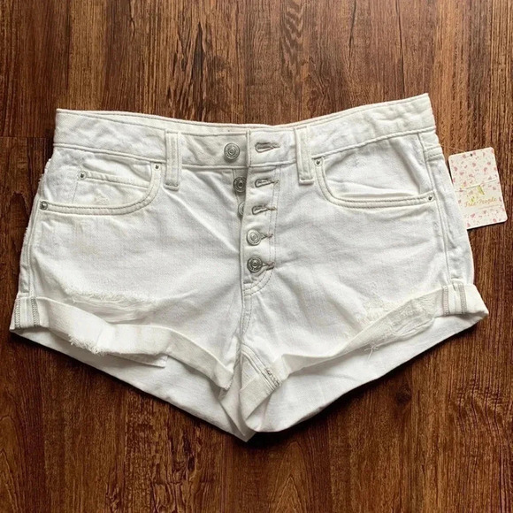 NWT Free People Cuffed Hem Micro Shorts Size 26 - Picture 1 of 9